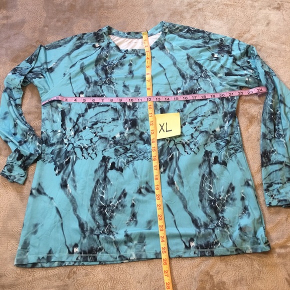 NWOT Reel Legends Swim Sun protect Rashguard performance light fastdry blue gray - Picture 2 of 5